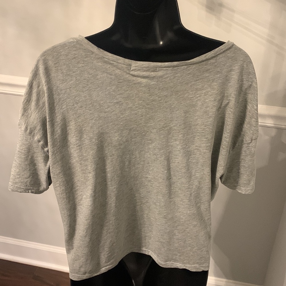 Avocado Gray Heather Crop Tee OS NWT - Picture 3 of 8